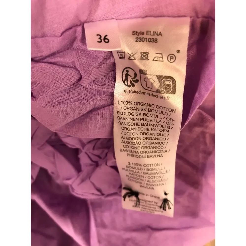 Hofmann Copenhagen Elina Skirt Organic Cotton A-Line Midi Purple Size Small - Picture 16 of 16